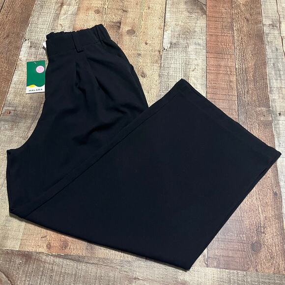 Halara Flex NEW Women's Black High Waisted Wide Leg Waffle Work Pants Sz M - Picture 2 of 5
